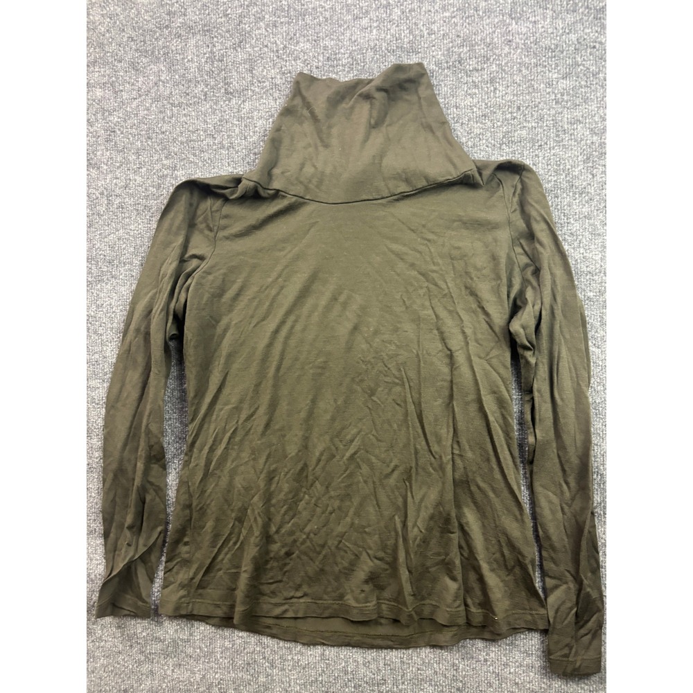 Ibex Turtleneck Top Women XL Green Merino Wool Long Sleeve Base Layer